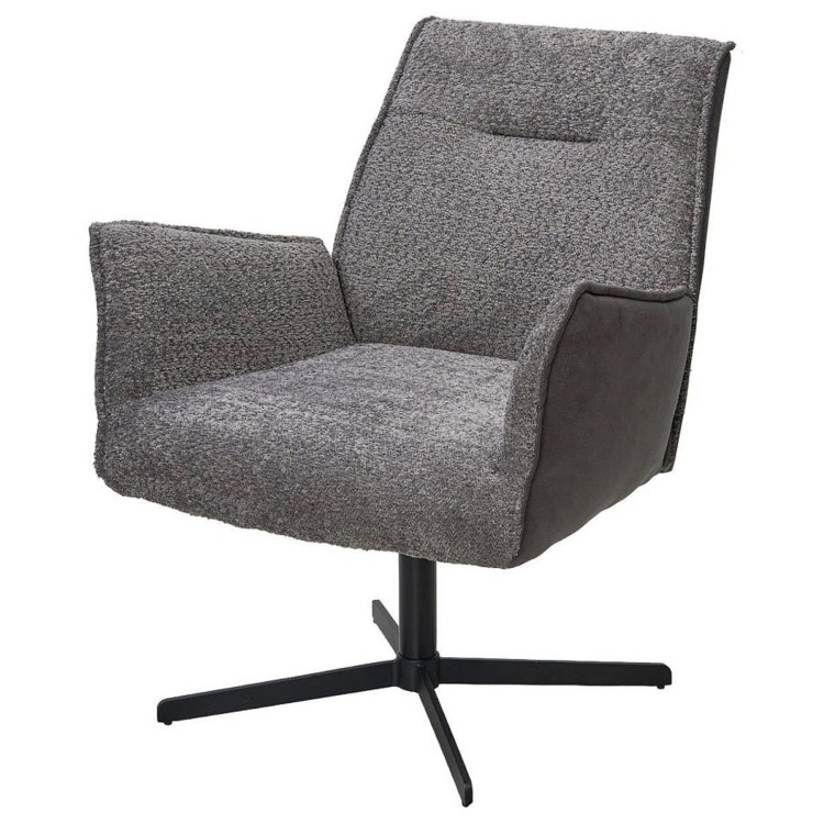 STERLING кресло с обивкой комбинированной тканью, цвет серый