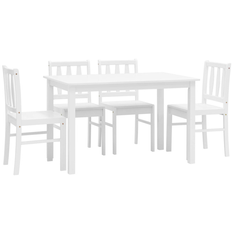 Обеденные группы (кухонный стол со стульями) INGRID из стола и четырех стульев деревянные, ножки стола и каркас стульев из массива гевеи цвет