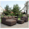 Садовые комплекты для отдыха Комплект плетеной мебели YR821A Brown/Beige