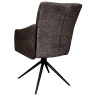 Стул-кресло JAN поворотное с возвратом, комбинированная обивка шенилл / замша антрацит, черный металлический каркас