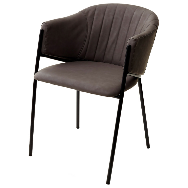 DILL.BLACK ECO стул-кресло на черном матовом каркасе с мягкой обивкой из экокожи