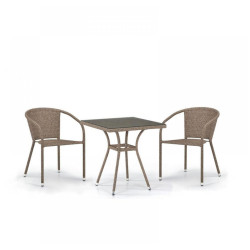 Комплект плетеной мебели T282BNT/Y137C-W56 Light brown 2Pcs