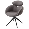 Металлические стулья DISAUR (не для продажи на маркетплейсах) Стул ГУННАР (GUNNAR) 360 град, цвет СЕРЫЙ VEGA-88 / MIAMI-459, ткань / ЧЕРНЫЙ каркас, ®DISAUR