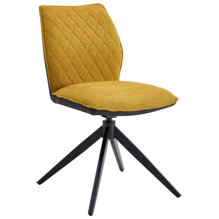 Стулья DC876 Стул мягкий поворотный., ГОРЧИЧНЫЙ#BREGO77/YUMA38, каркас металл черный КВАДРА