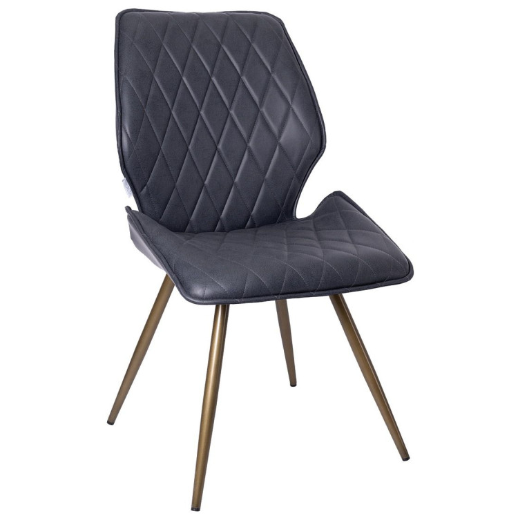 Стулья DC231 Стул мягкий поворотный 180, ЧЕРНЫЙ экокожа, каркас металл, бронза КРУГЛЫЙ