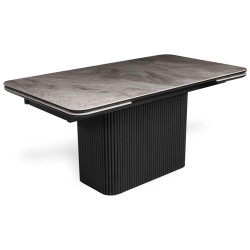 GABEN 160 керамика Perlato Cream / черный Стол обеденный