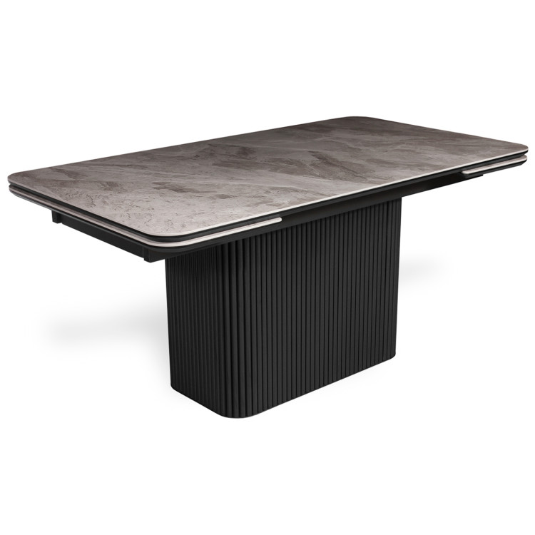 GABEN 160 обеденный стол с керамической столешницей, цвет черный / керамика Perlato Cream