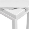 СТОЛЫ Придиванный столик Loft 35x35см, белый мрамор с белыми ножками