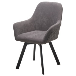 Стул JET 360 град. поворот. B28 Темно-серый, велюр / черный каркас, М-City