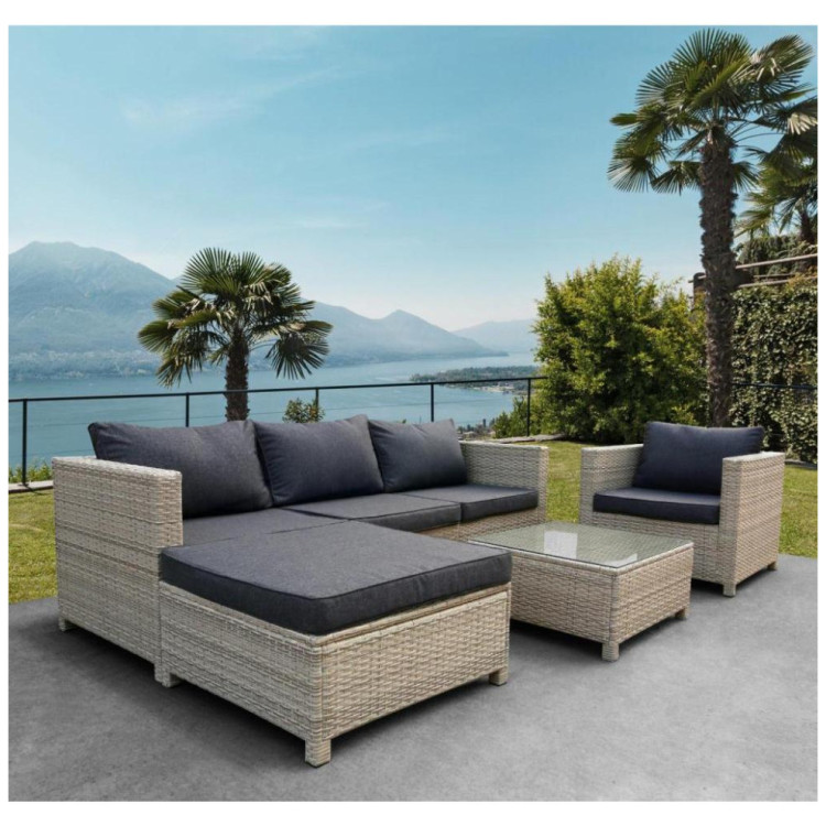 Садовые комплекты для отдыха Комплект плетеной мебели YR821G Grey/Grey