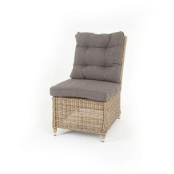 "Бергамо" плетеный центральный модуль дивана, цвет соломенный