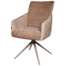 Стул-кресло JAN поворотное с возвратом, комбинированная обивка шенилл / замша, металлический каркас, цвет латте
