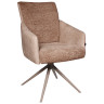 Стул-кресло JAN поворотное с возвратом, комбинированная обивка шенилл / замша, металлический каркас, цвет латте