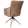 Стул-кресло JAN поворотное с возвратом, комбинированная обивка шенилл / замша, металлический каркас, цвет латте