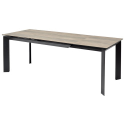 Стол CREMONA 180 KL-61 Под дерево, итальянская керамика / черный каркас, ®DISAUR