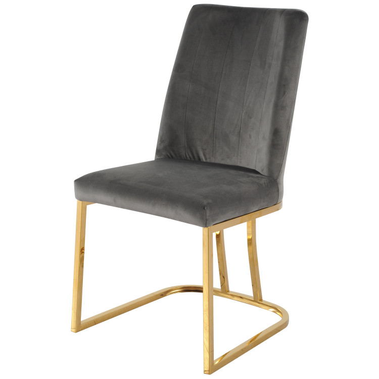 Стул обеденный ПРЕСЛИ DX-2055-1.1, 42х44х92, серый, золото