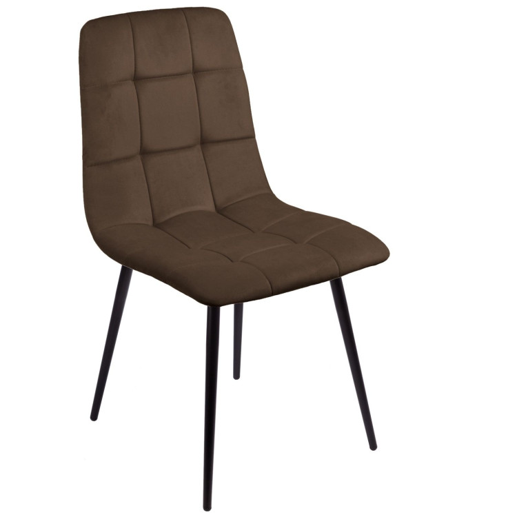Стул БЬЯР AV406-N ткань Confetti chocolate(шоколад) ,черный глянец
