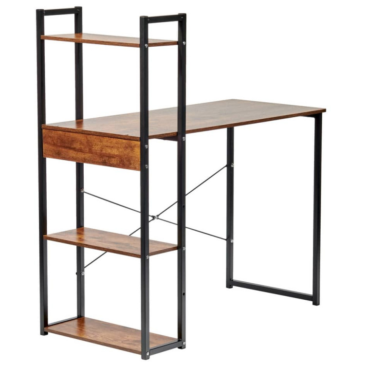 Столы Стол письменный с полками Frame 100x45x110см лофт, чёрный