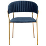 СТУЛЬЯ Комплект из 4-х стульев Turin синий, золотые ножки