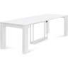 B2432 большой раздвижной стол-консоль из ЛМДФ, 4 вставки, max длина 241 см, цвет белый дуб