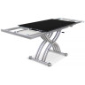 В2109-3 раздвижной стол-трансформер со стеклянной столешницей, цвет черный