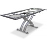 В2109-3 раздвижной стол-трансформер со стеклянной столешницей, цвет черный