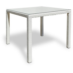Плетеный стол MILANO 90 см белый