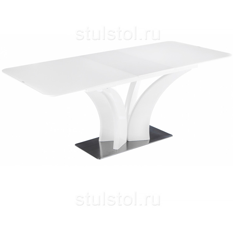 Большой стол HORNS 160 белый с раздвижной столешницей