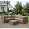 Садовые комплекты для отдыха Комплект плетеной мебели YR825B Beige/Grey