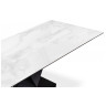 Стол обеденный раздвижной ХАССЕЛВУД 160 (макс. 220 см), столешница стекло белый мрамор, каркас металл черный