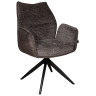 Стул-кресло поворотное GOTTO, комбинированная обивка шенилл / замша антрацит, черный металлический каркас
