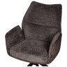 Стул-кресло поворотное GOTTO, комбинированная обивка шенилл / замша антрацит, черный металлический каркас