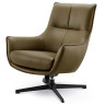 Дизайнерское лаунж-кресло SENZO 360, обивка экокожа зеленый, ножки металл черный
