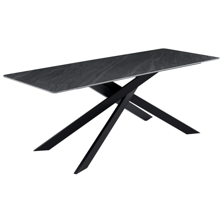 Керамические столы DT330 Стол обеденный Vic Dark grey 200*80*76, керамич. столешница, основание металл черный Керамические столы DT330 Стол обеденный Vic Dark grey 200*80*76, керамич. столешница, основание металл черный