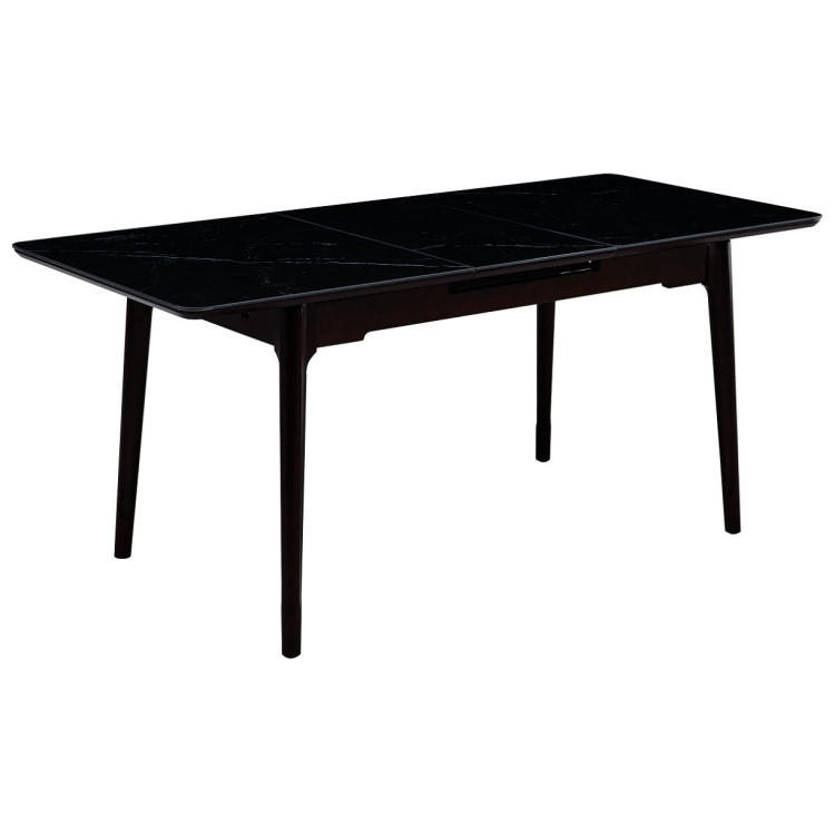 Керамические столы DT309 Стол раскладной Lauren black gold, 140-180/80*76, керамич. столешница, основ. дерево корич.