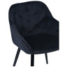 Стул-кресло DC-393 Стул мягкий с подлокотниками, ЧЕРНЫЙ велюр, каркас металл черный