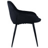 Стул-кресло DC-393 Стул мягкий с подлокотниками, ЧЕРНЫЙ велюр, каркас металл черный
