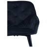 Стул-кресло DC-393 Стул мягкий с подлокотниками, ЧЕРНЫЙ велюр, каркас металл черный