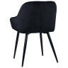Стул-кресло DC-393 Стул мягкий с подлокотниками, ЧЕРНЫЙ велюр, каркас металл черный
