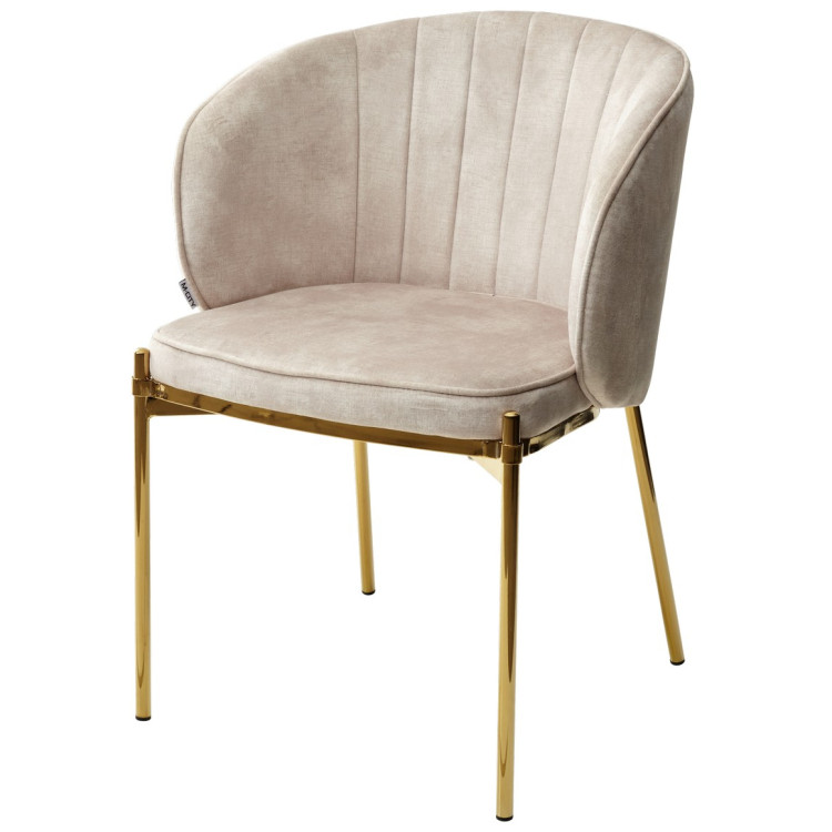 Стулья для гостиной Стул DIANA UF912-11B античный бежевый, велюр / золотой каркас М-City