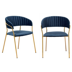 Комплект из 2-х стульев Turin синий, золотые ножки tip_tovara