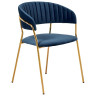 СТУЛЬЯ Комплект из 2-х стульев Turin синий, золотые ножки