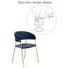 СТУЛЬЯ Комплект из 2-х стульев Turin синий, золотые ножки