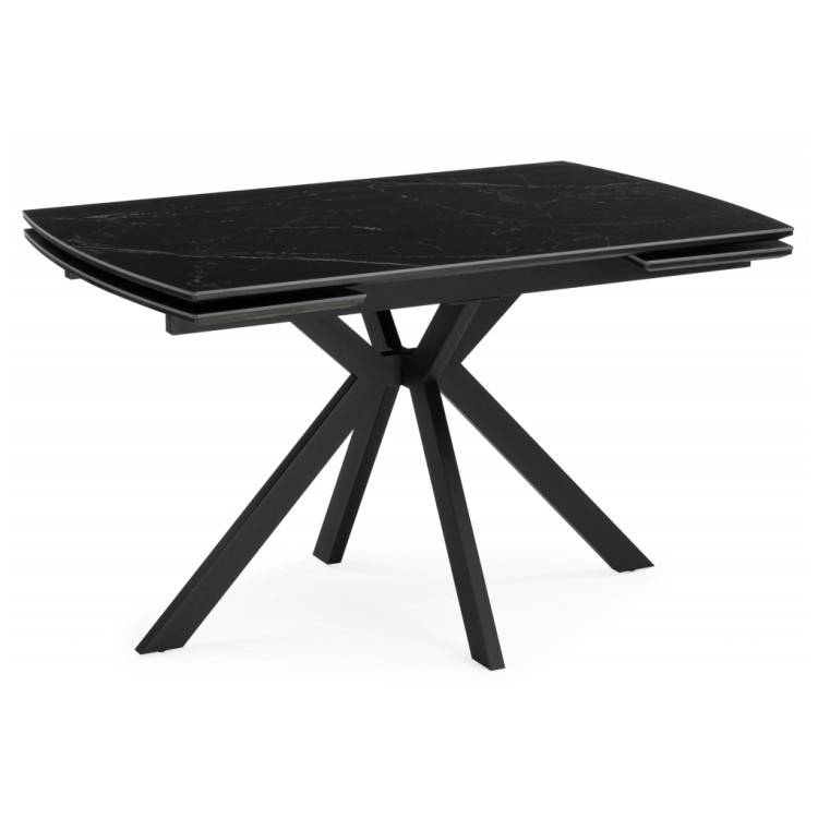 Кухонные столы Катчел-2 120(180)x80 matte черный мрамор / черный