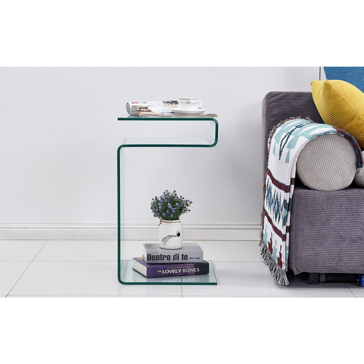 стол журнальный стеклянный волна