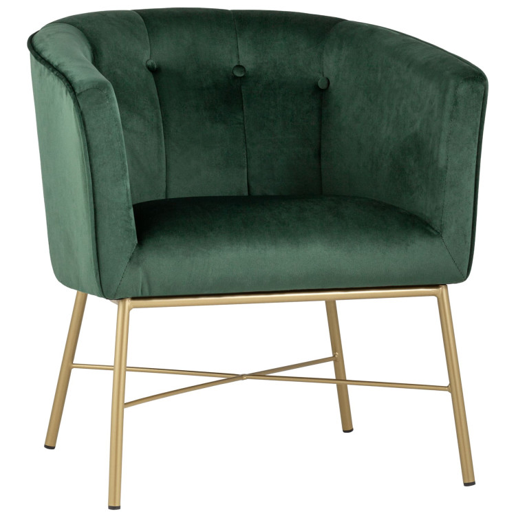 Мягкие кресла Шале зеленый обивка велюр ножки металл цвет золото