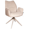 Стул-кресло поворотное GOTTO, комбинированная обивка шенилл / замша, металлический каркас, цвет латте