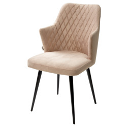 Стул HERMAN 360 град. БЕЖЕВЫЙ #5, велюр / черный каркас М-City