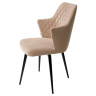 Стулья для гостиной Стул HERMAN 360 град. БЕЖЕВЫЙ #5, велюр / черный каркас М-City