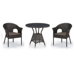 Комплект плетеной мебели T707ANS/Y79-W53 Brown (2+1)